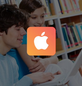 Apple Logo on a grey out overlay